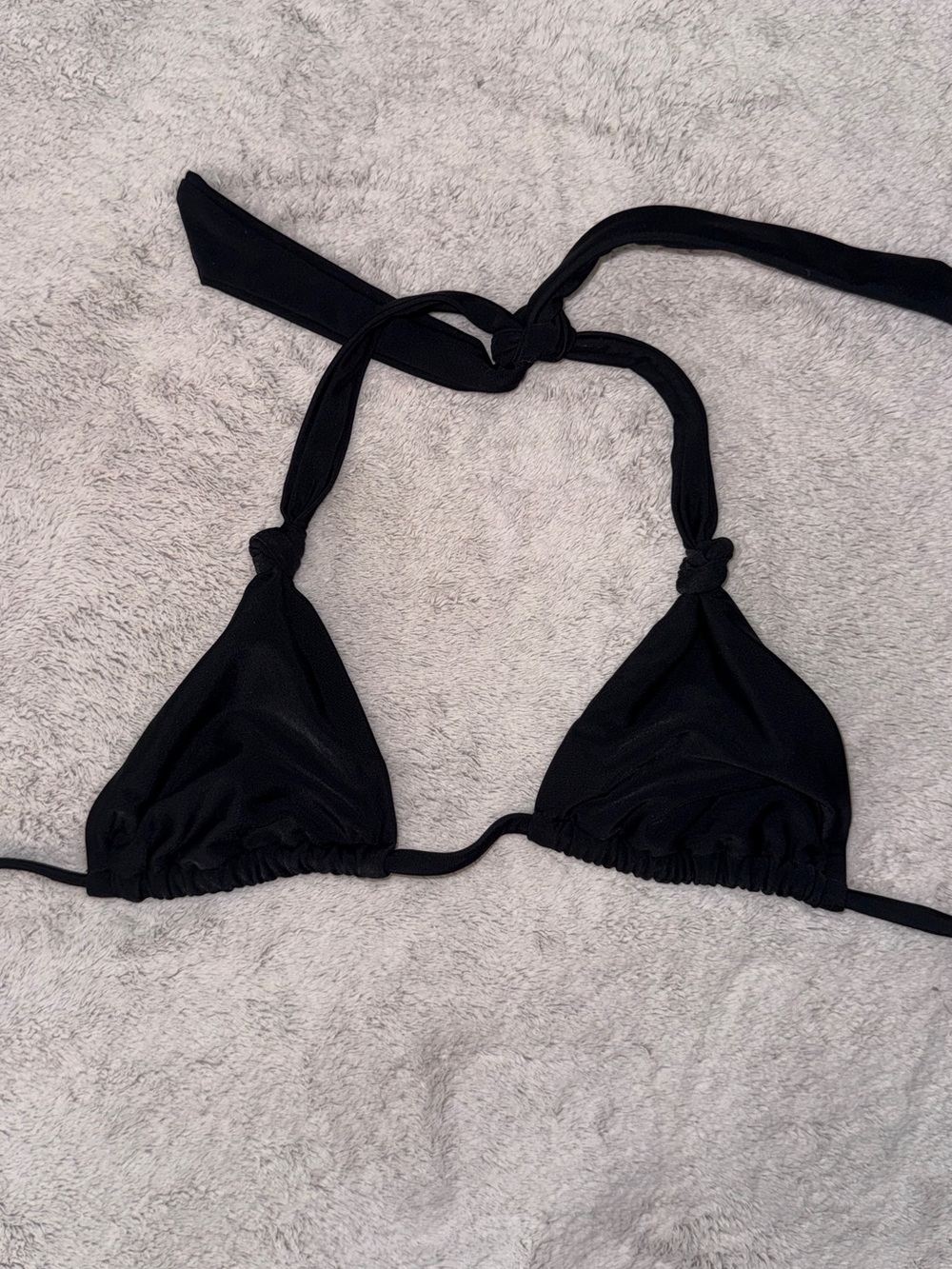 Frankie's Bikinis Black Triangle Tie Bikini Top